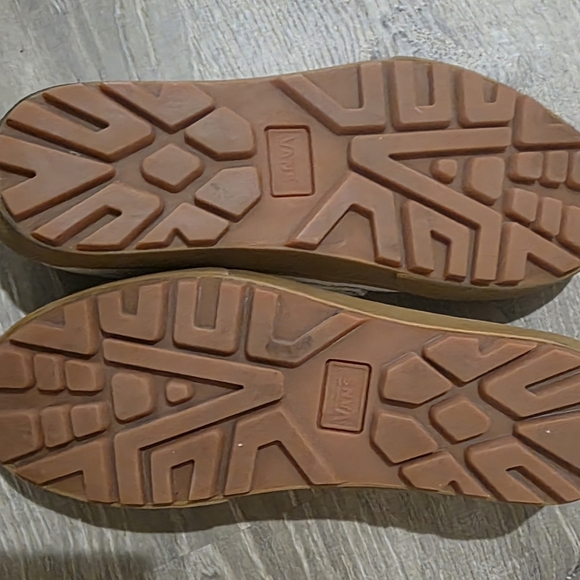 Vans Cream Slip-On Shoes with Brown Soles Penny Loafer Style - Picture 3 of 5